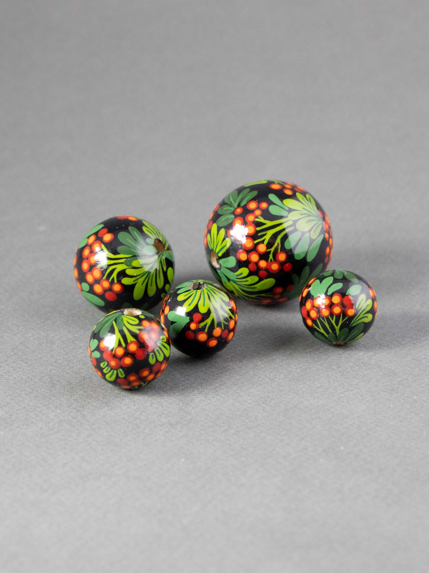 Black Viburnum Wooden Bead