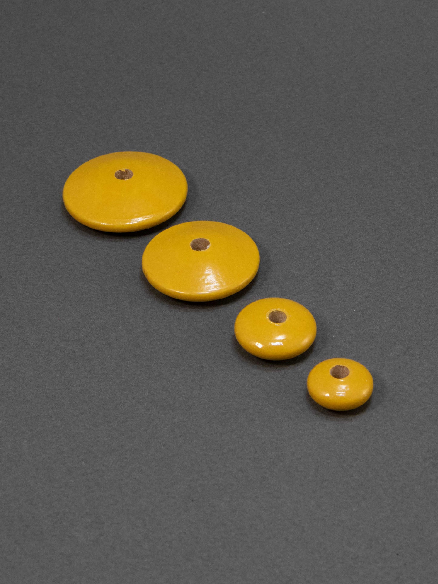 Honey Yellow Flat Wooden Bead