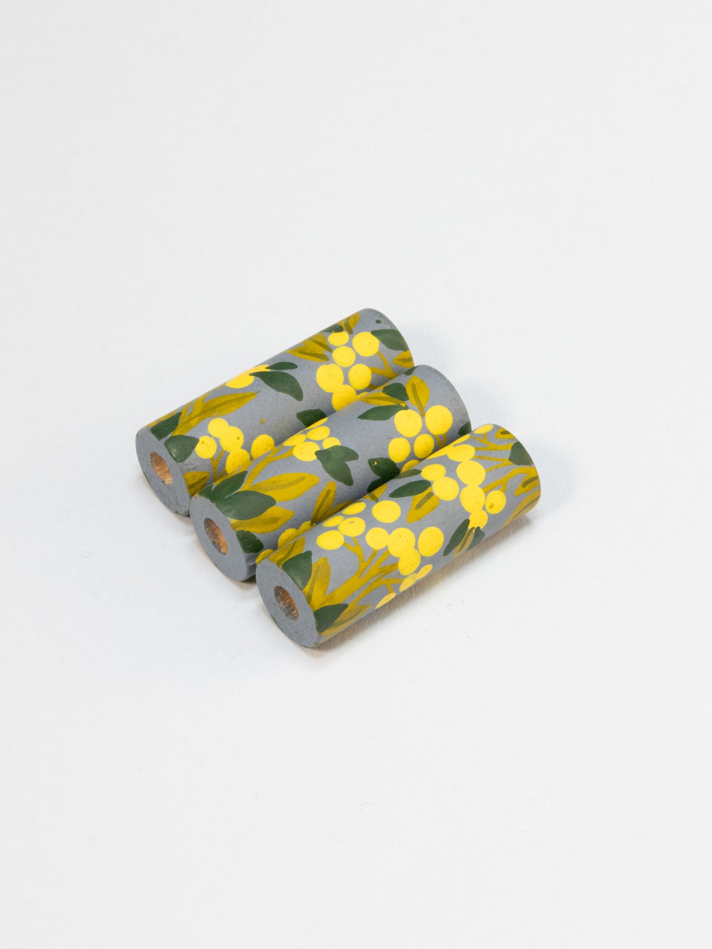 Perlina di legno Mimosa a forma di cilindro