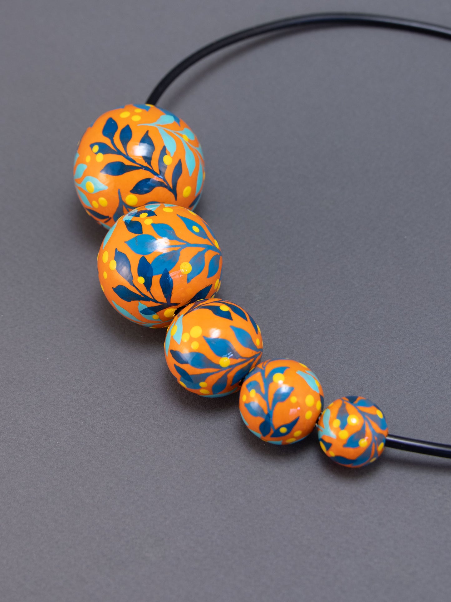 Orange Jungle Wooden Bead