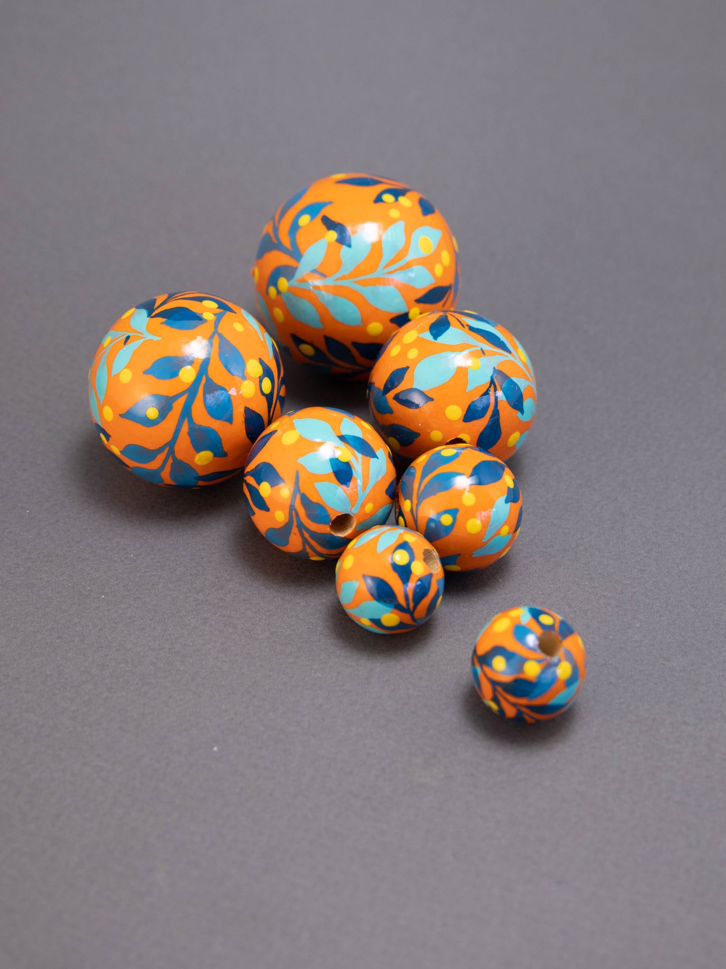 Orange Jungle Wooden Bead