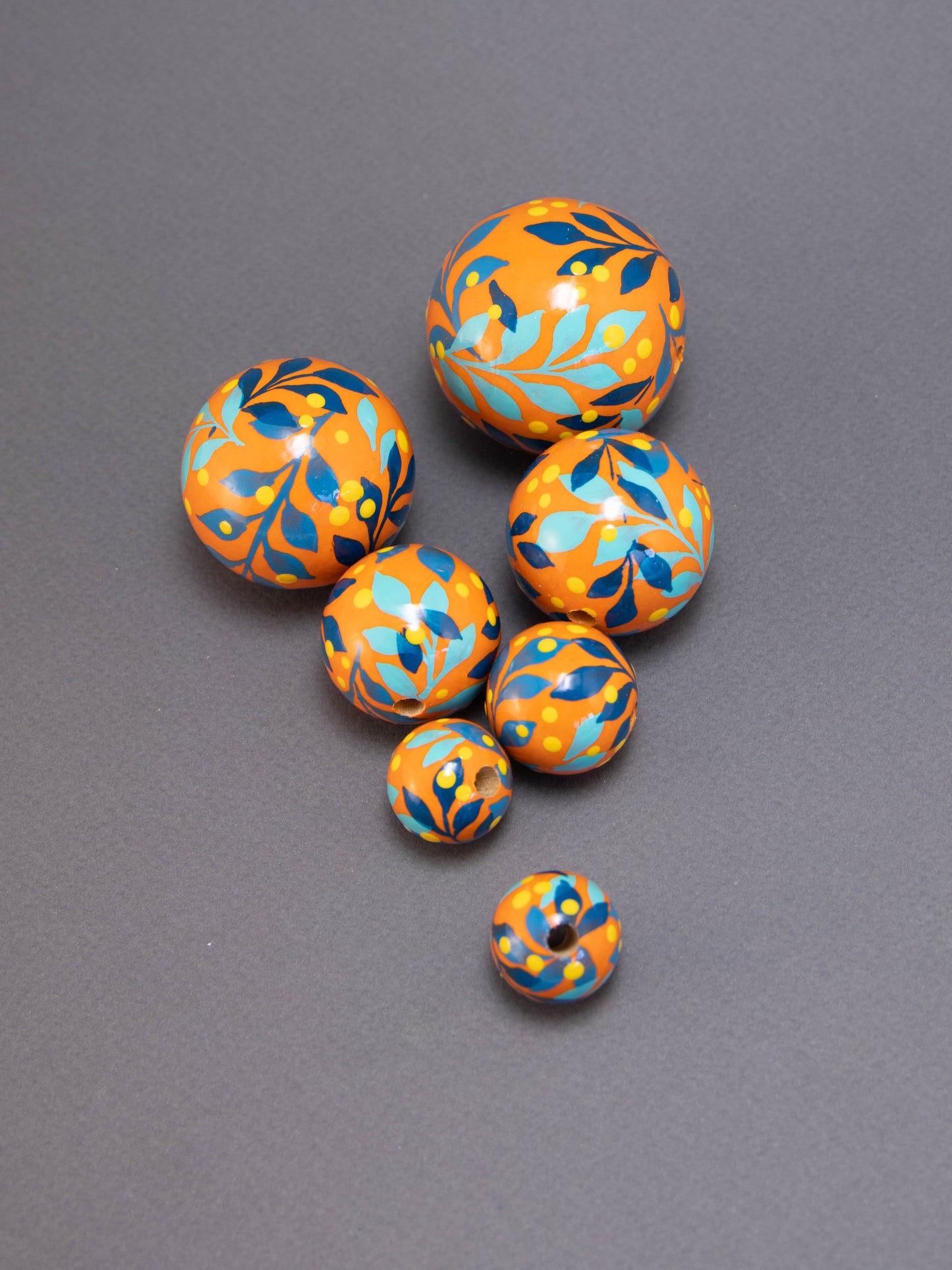 Orange Jungle Wooden Bead