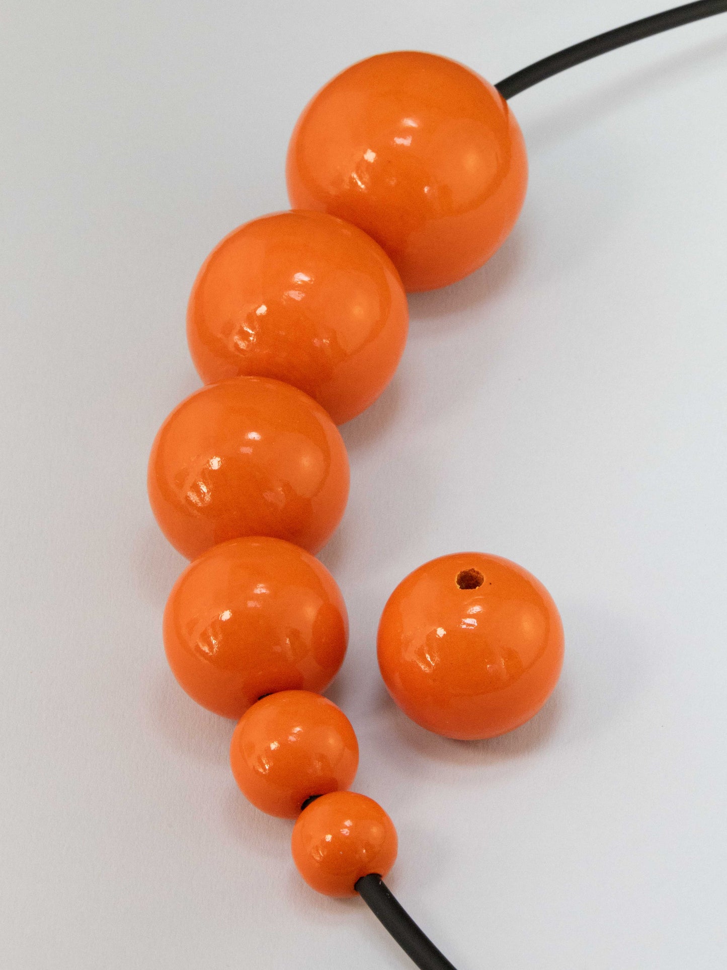 Orange Wooden Bead