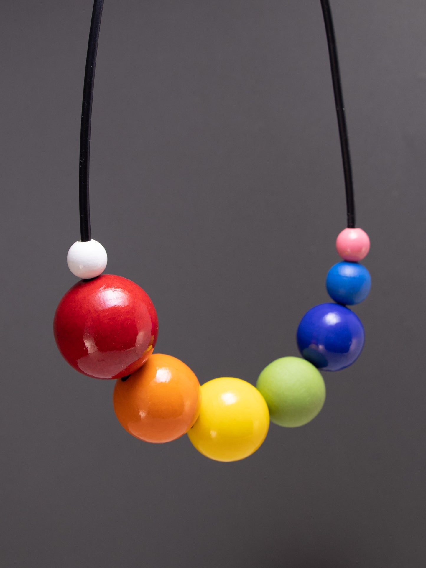 Rainbow Wooden Bead Necklace