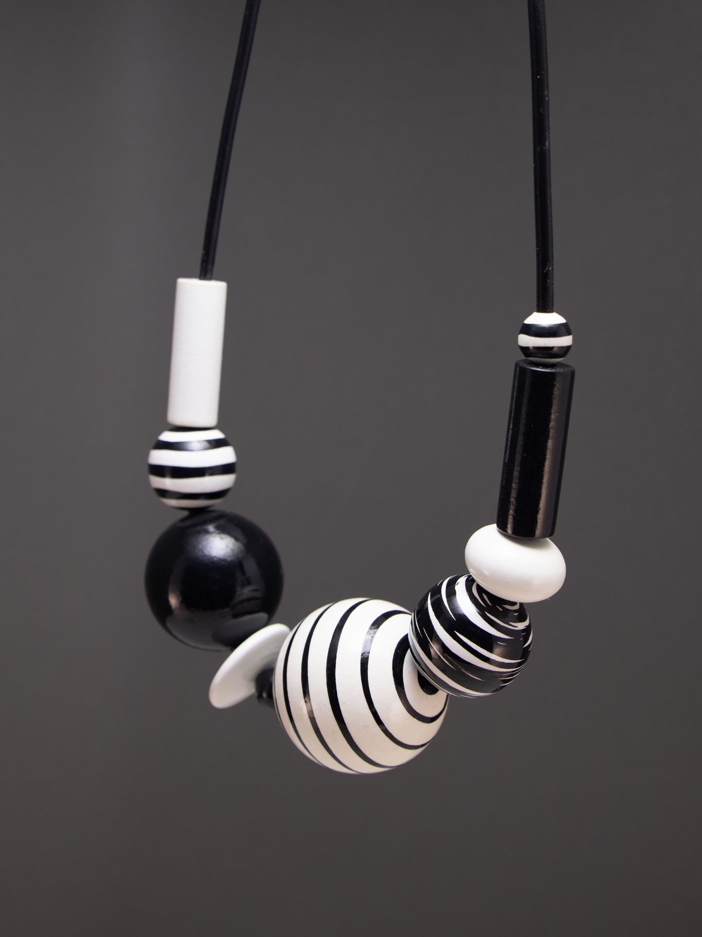 Stripes Wooden Bead Necklace 3