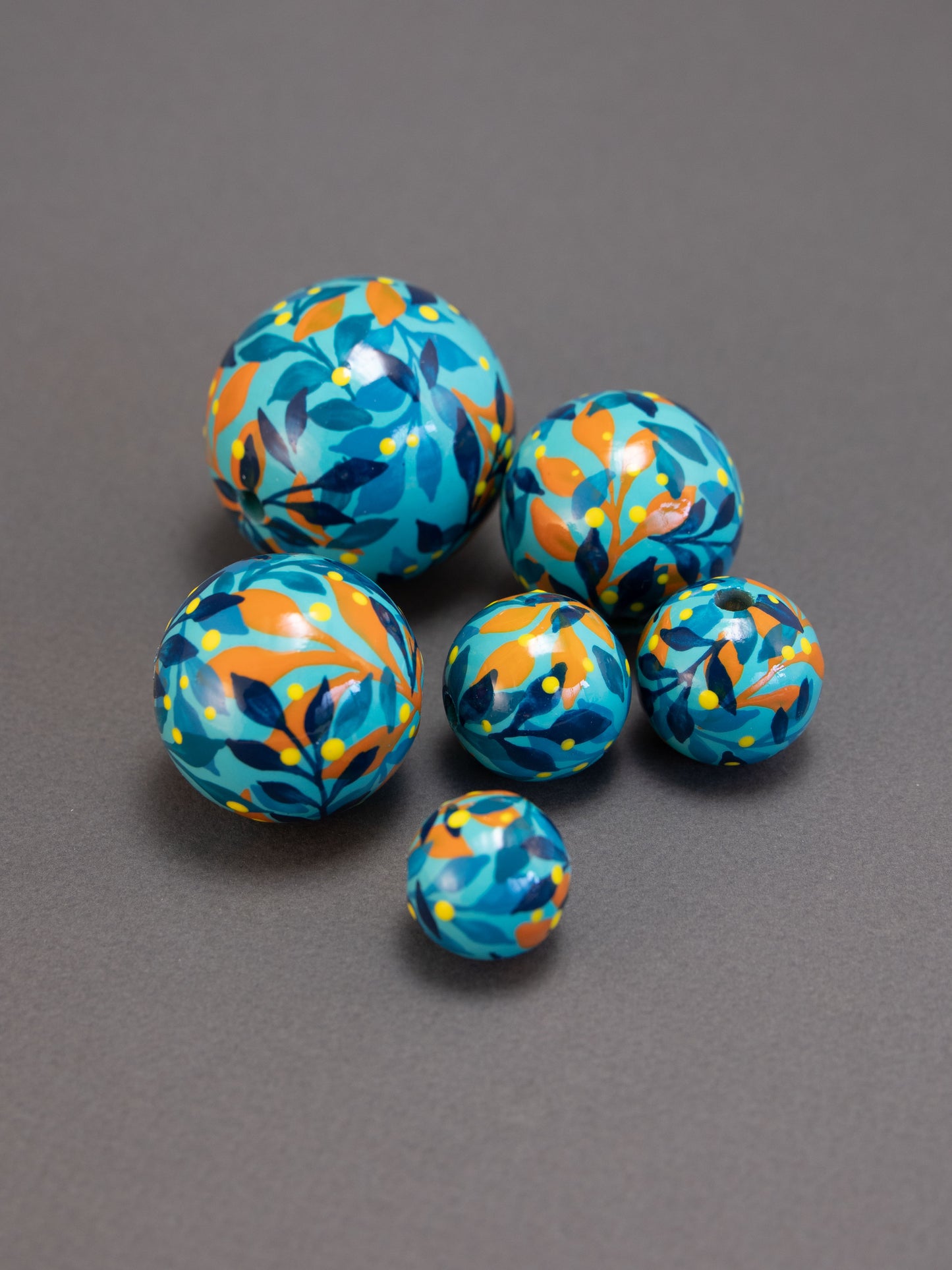 Turquoise Jungle Wooden Bead