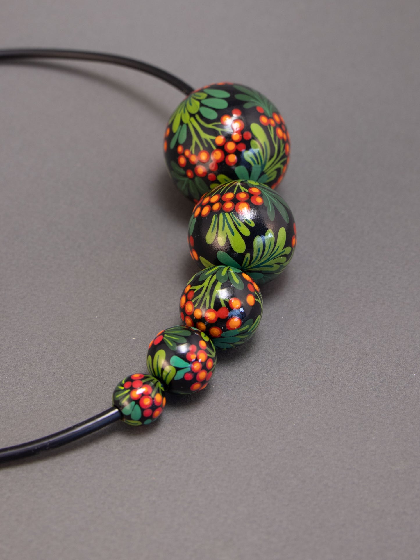 Black Viburnum Wooden Bead