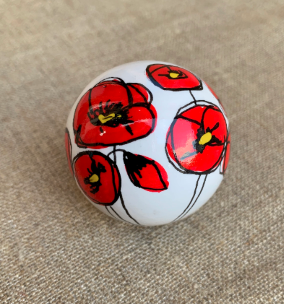 Polly Poppy Wooden Bead