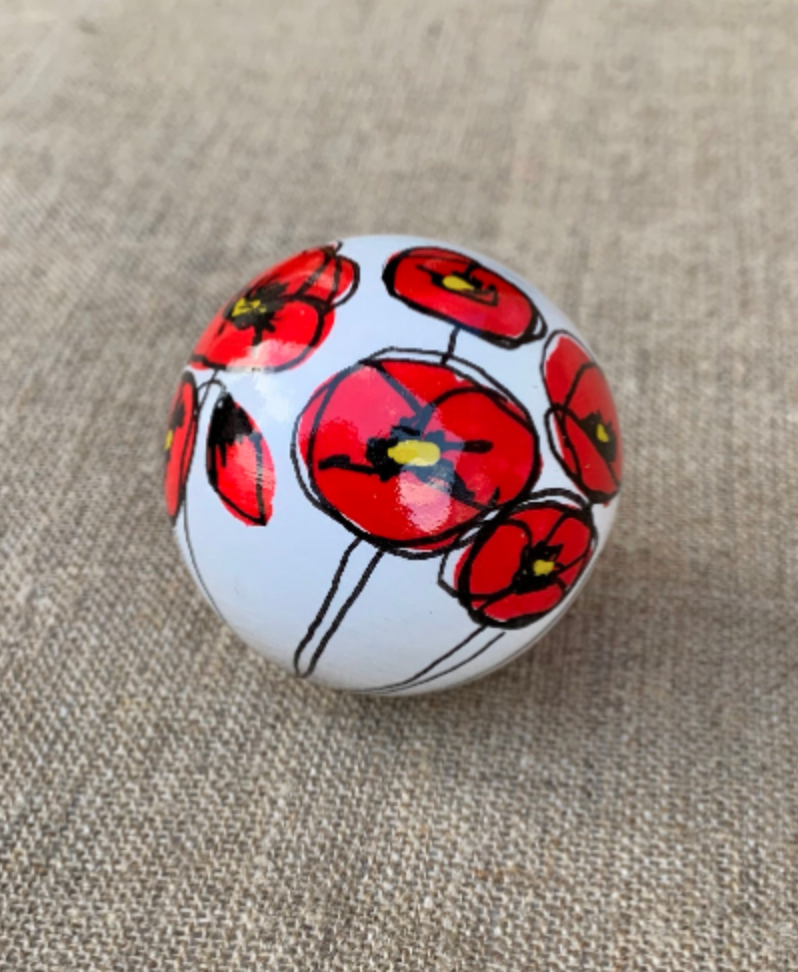 Polly Poppy Wooden Bead