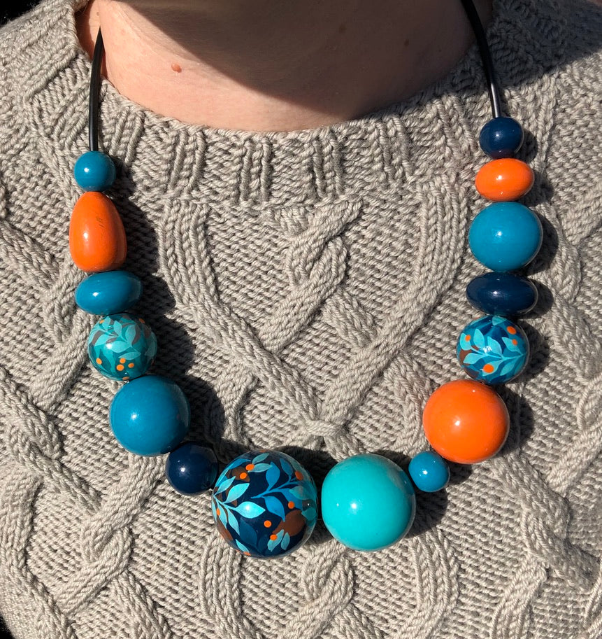 Turquoise Jungle Wooden Beads Set 2