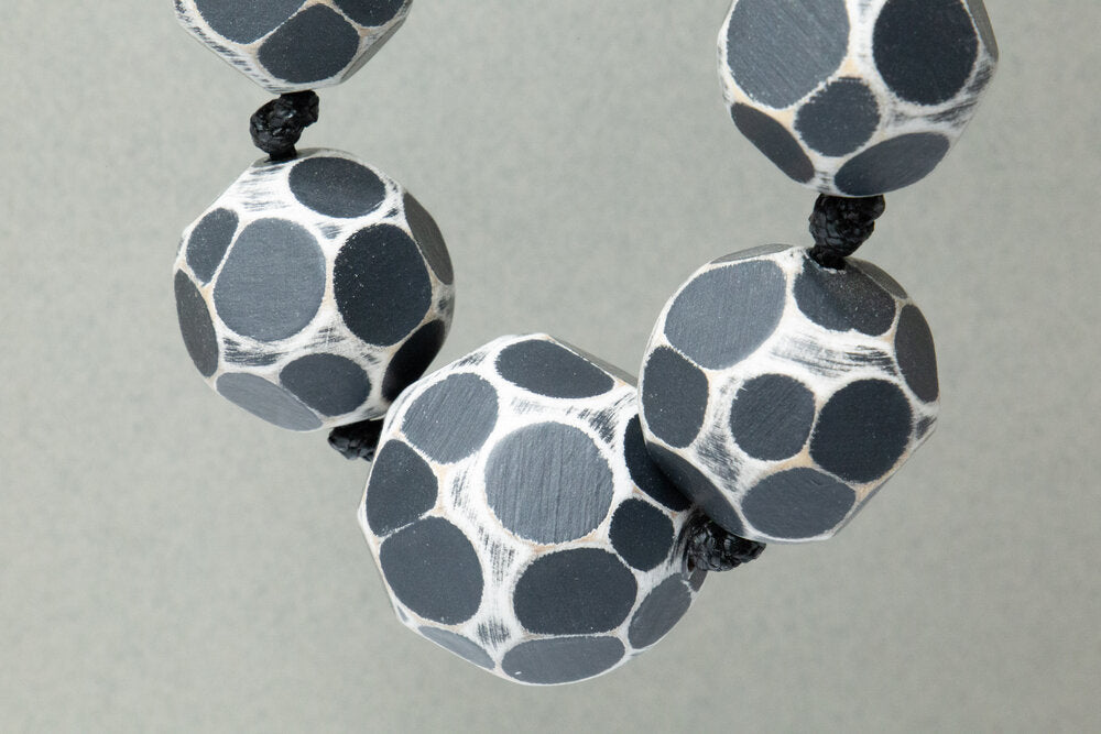 Cutaway Black Bead Necklace
