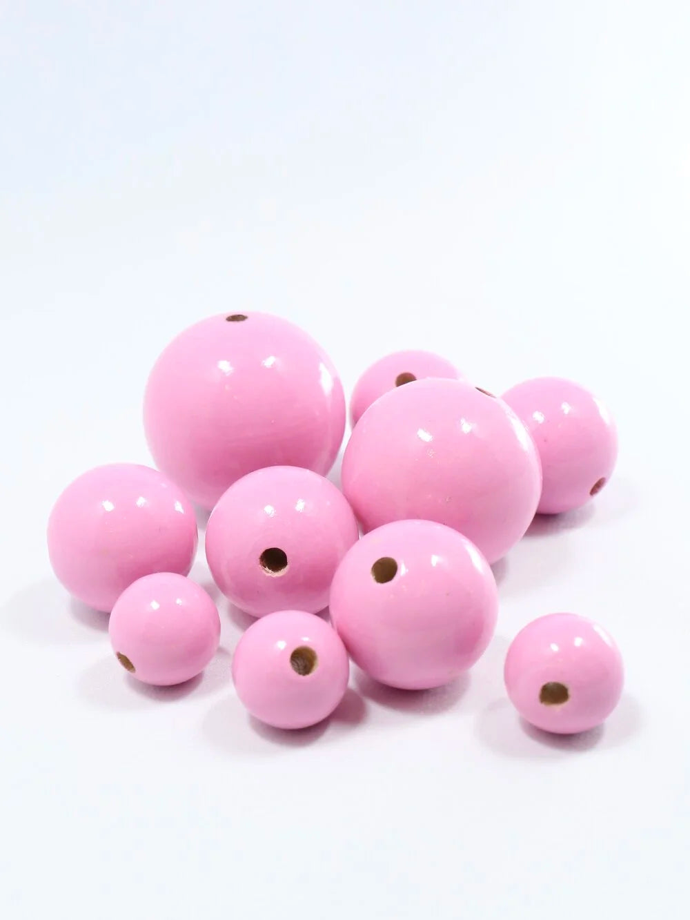 Flamingo Pink Wooden Bead