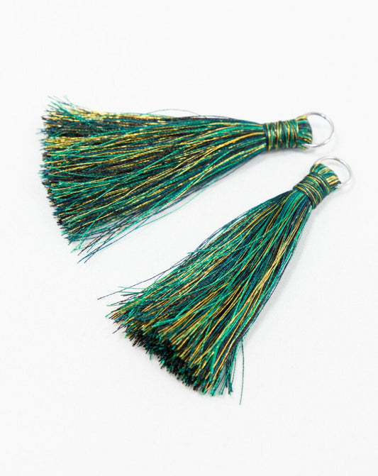 Green & Golden Melange Silk Tassel
