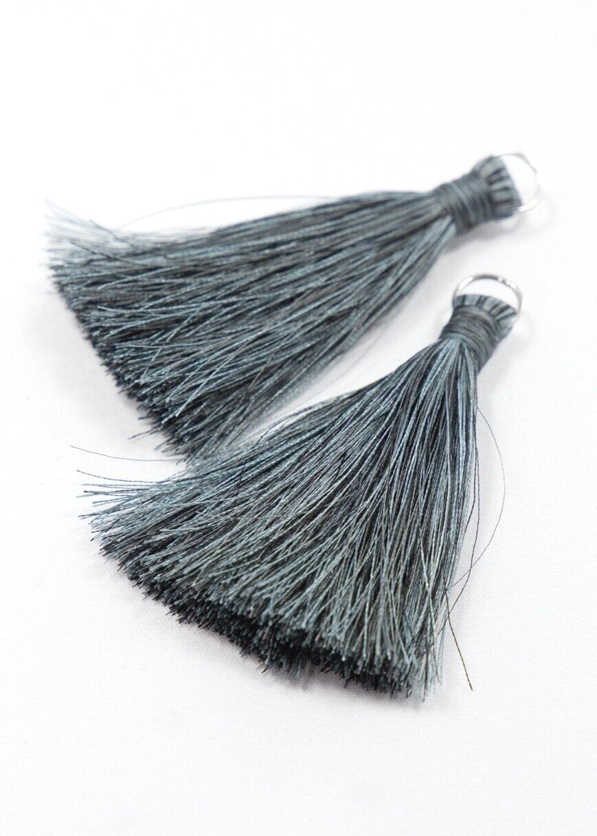 Melange Grey Silk Tassel