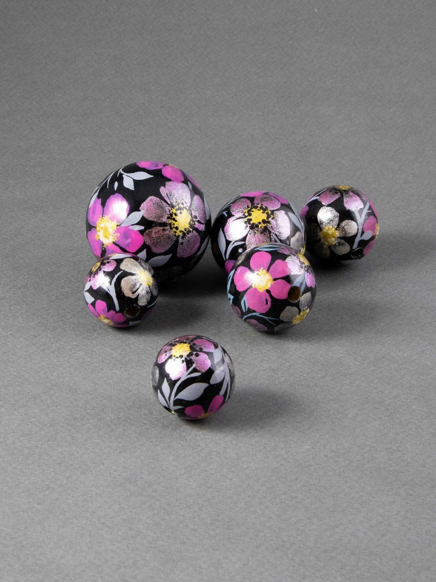 Midnight Garden Wooden Bead