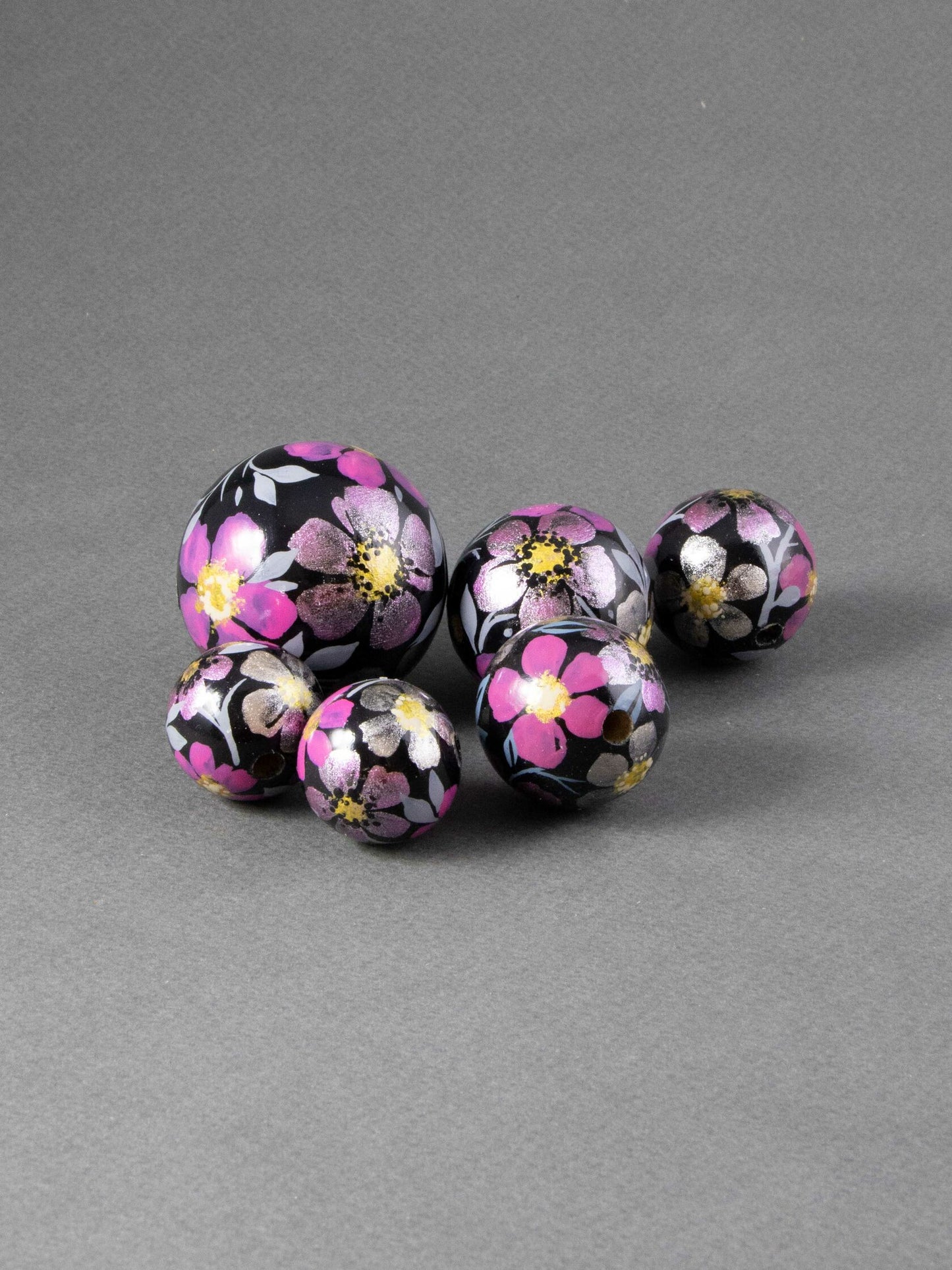 Midnight Garden Wooden Bead