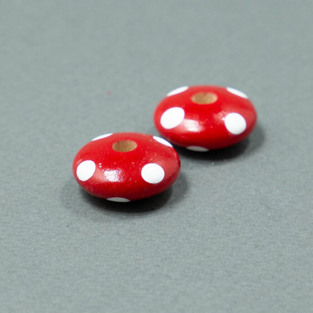Red Flat Wooden Bead Set 7