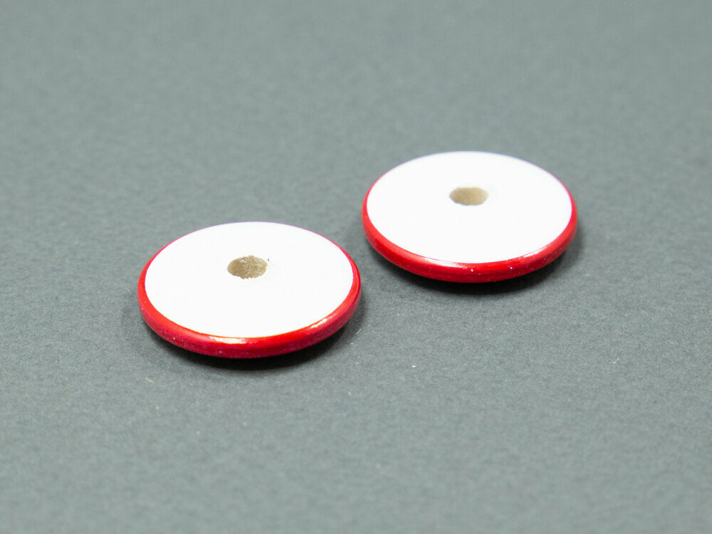 Red Flat Wooden Beads Set 5