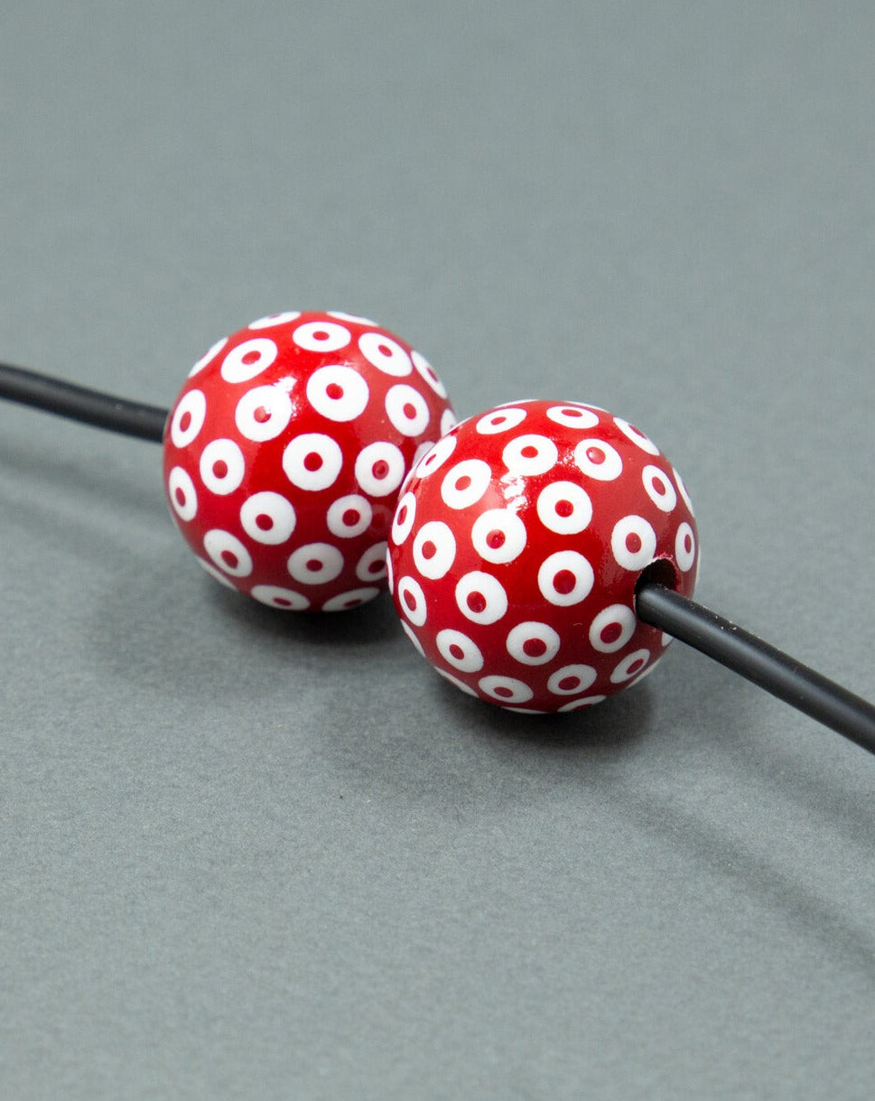 Set di perline di legno rosse 2