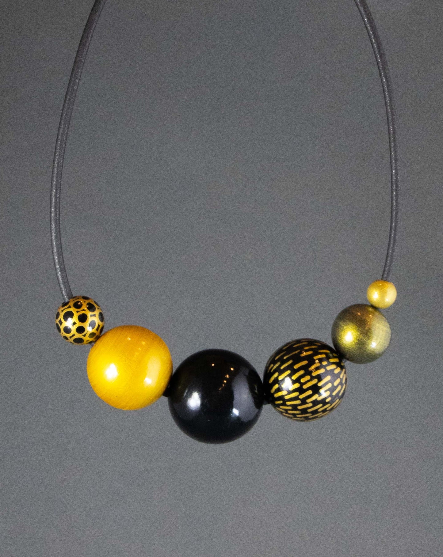 Shades of Gold Wooden Bead Necklace 2