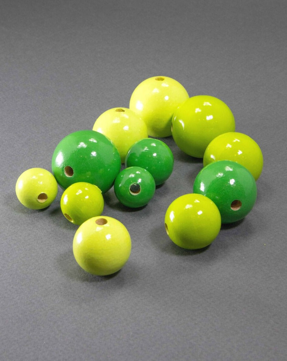 Shades of Green Wooden Beads Set