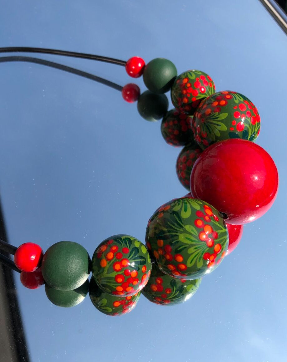 Collana di perle di legno di viburno 1
