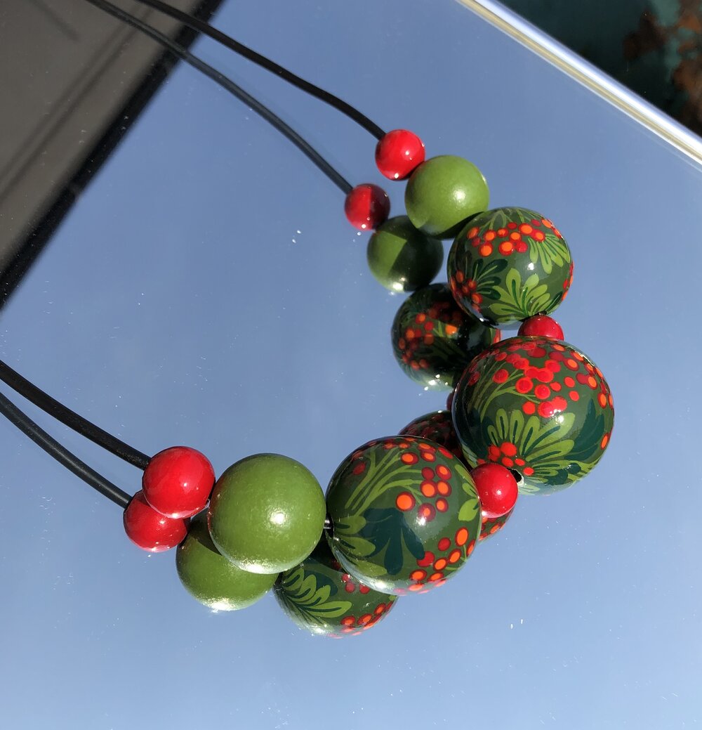 Collana di perle di legno di viburno 4