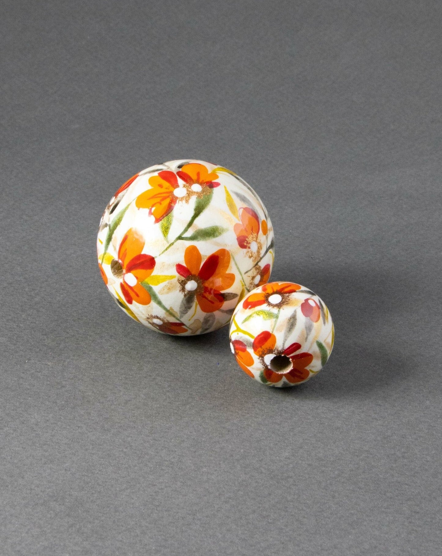 Village Flowers Wooden Bead