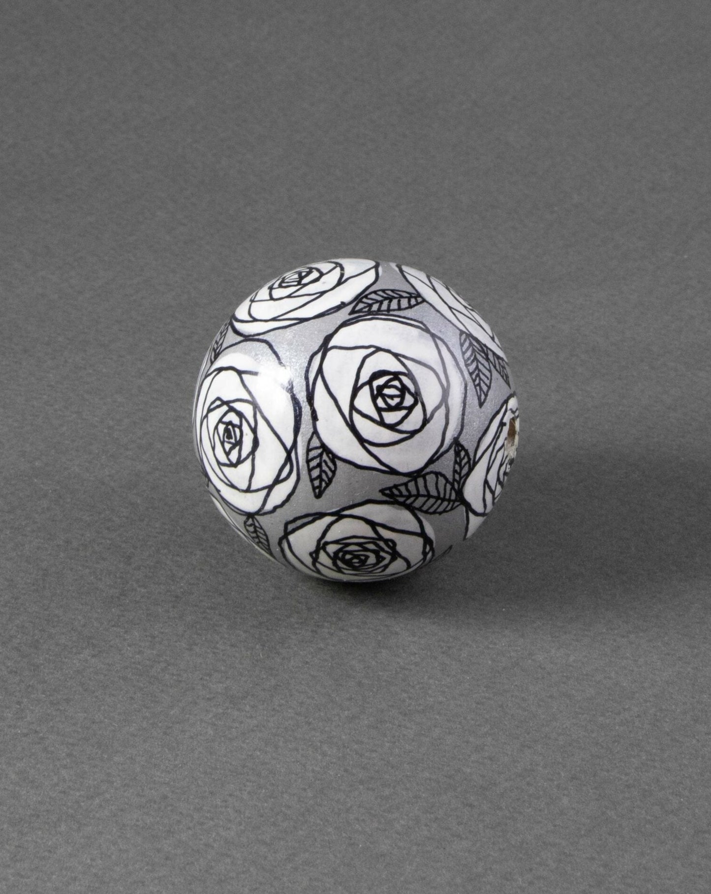 White Roses Garden Wooden Bead