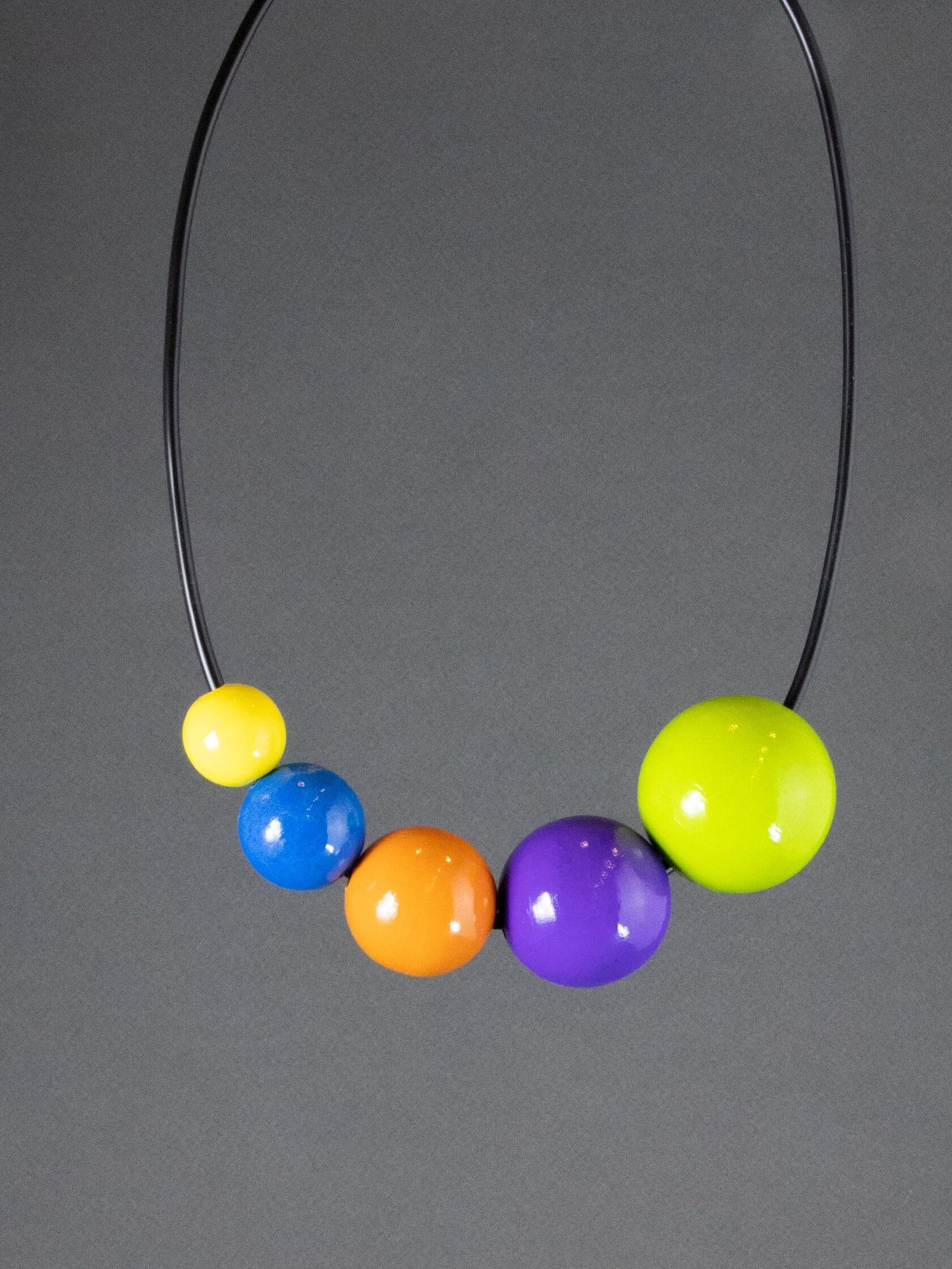 Rainbow Colors Wooden Necklace