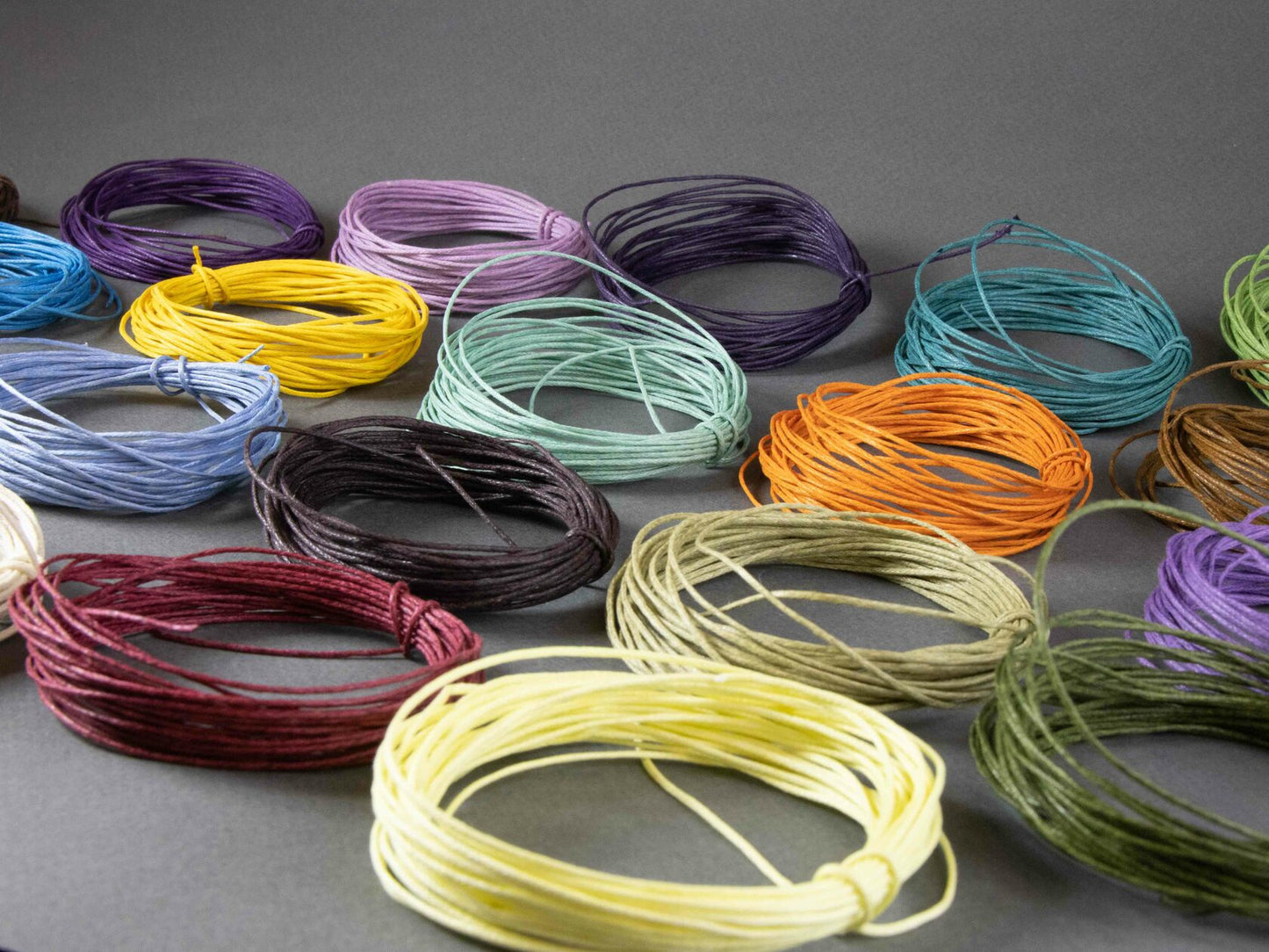 Waxed Cotton Cord in Dark Mint