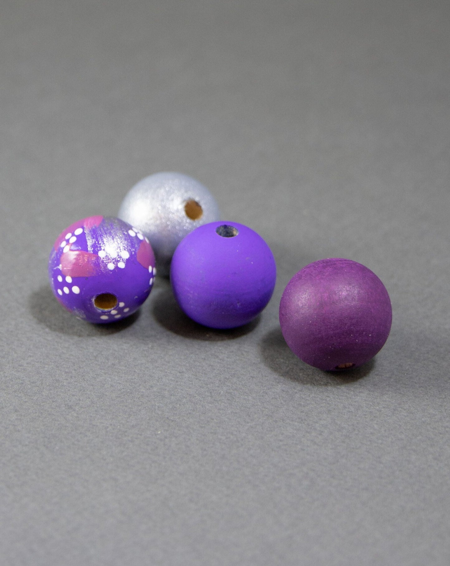 Violet Wooden Beads Set