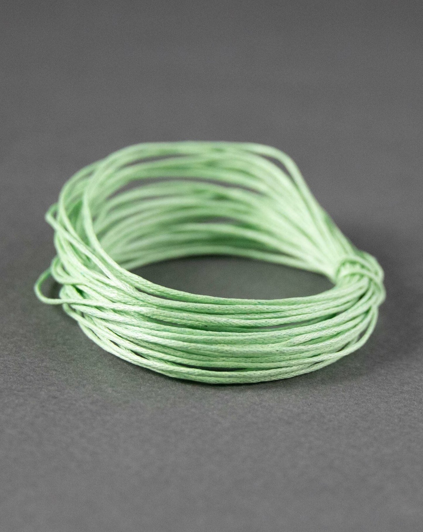Cordoncino di cotone cerato color menta chiaro