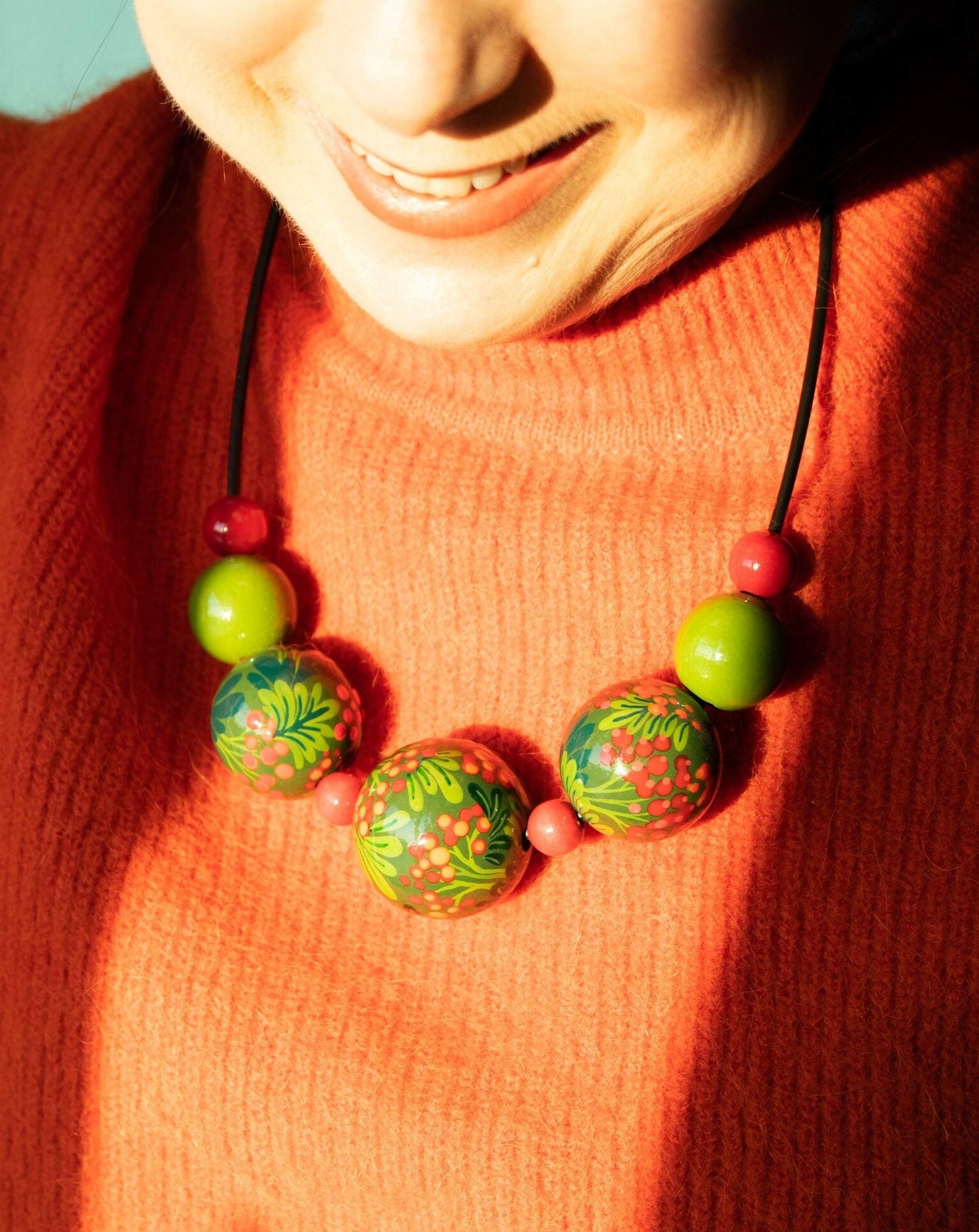 Collana di perle di legno di viburno 4