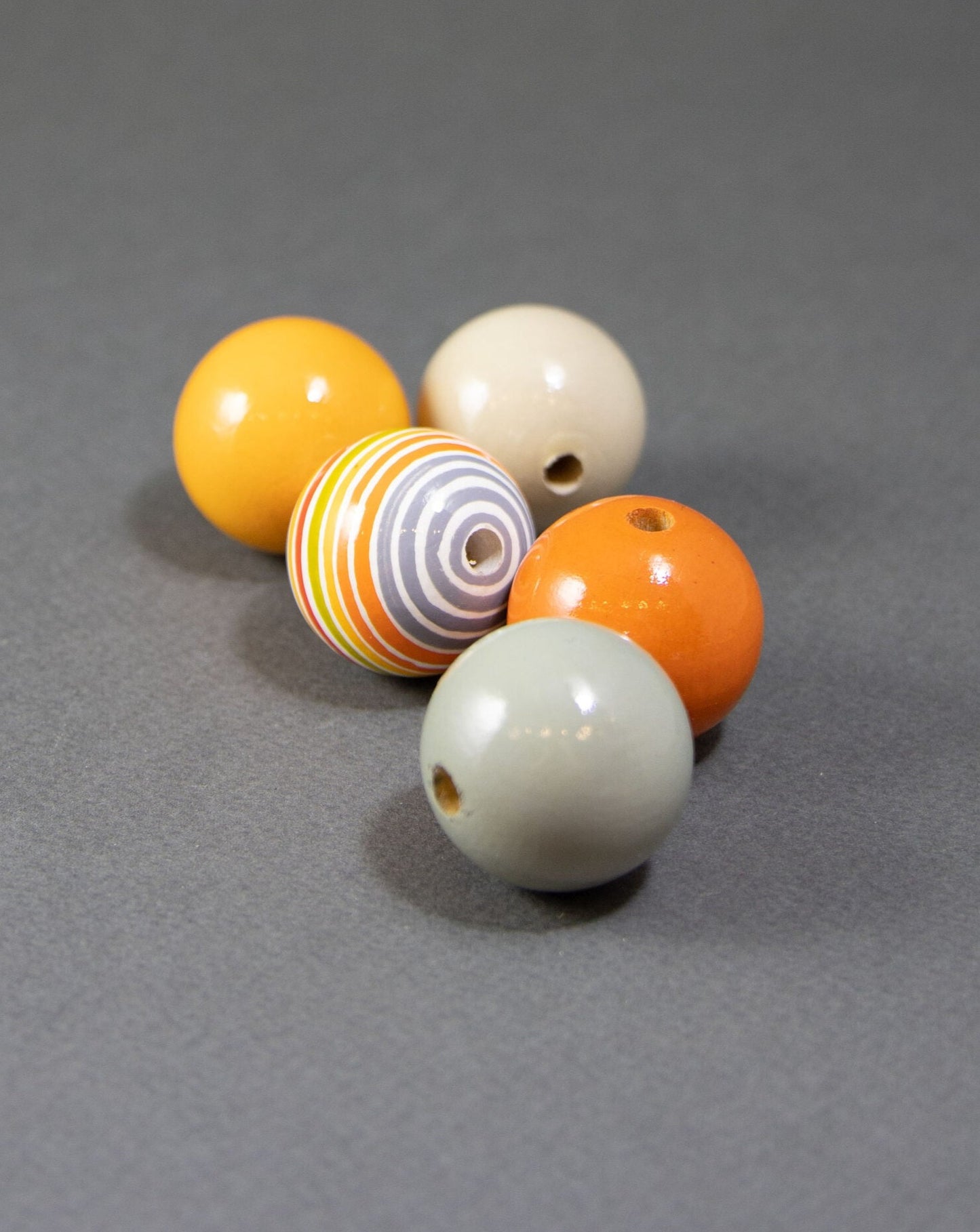 Funny Orange 2 Wooden Beads Set