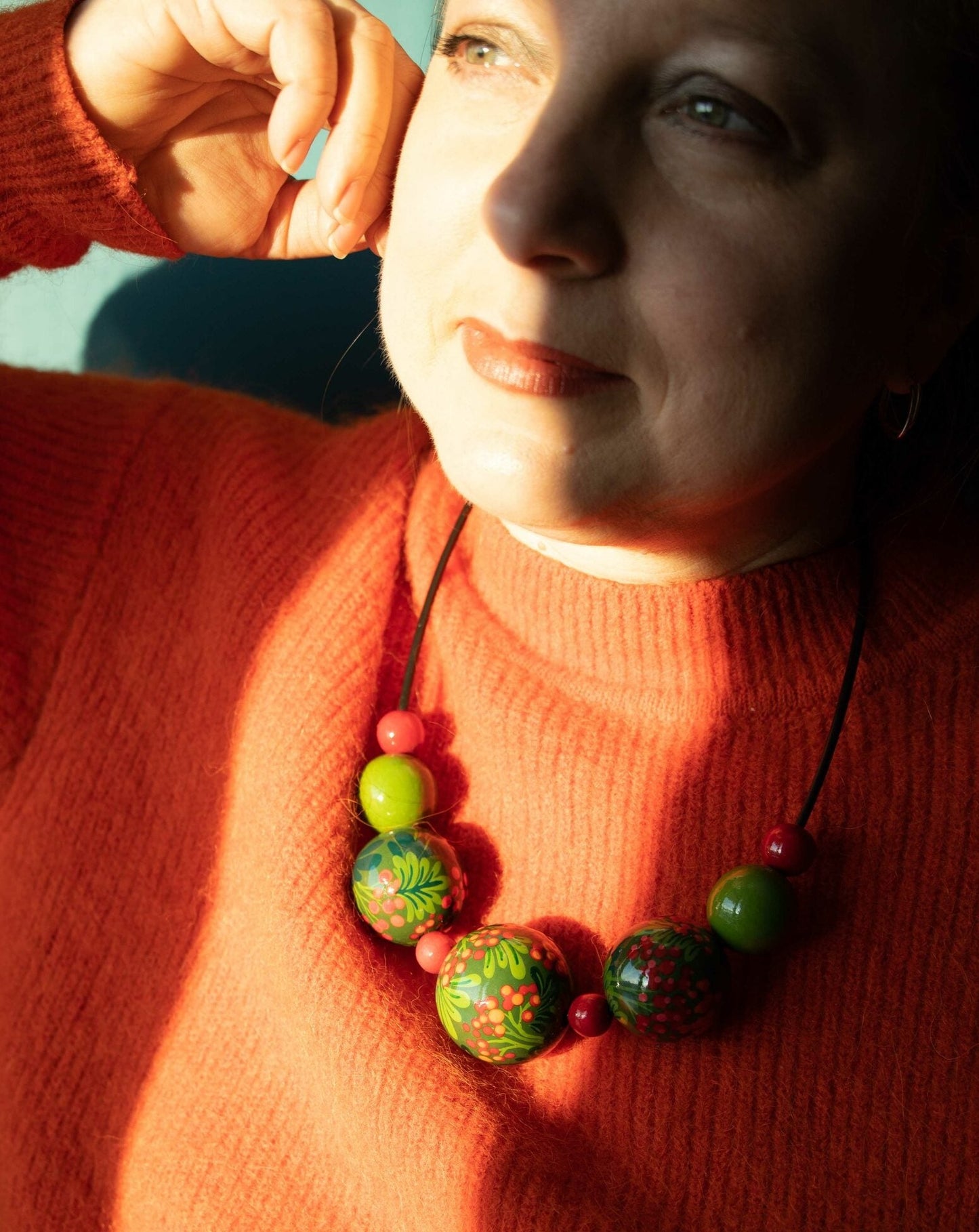 Collana di perle di legno di viburno 4