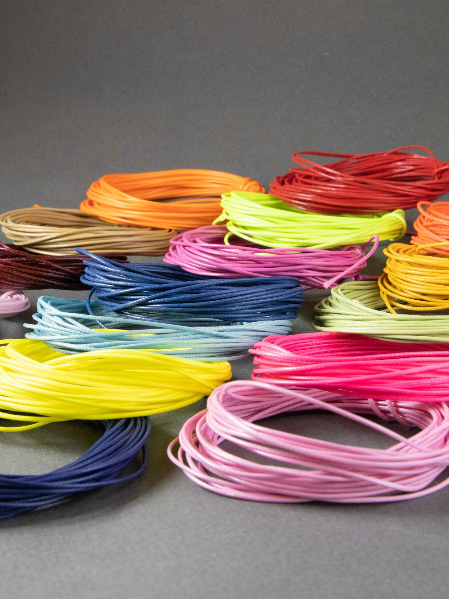 Waxed Polyester Cord in Strong Orange
