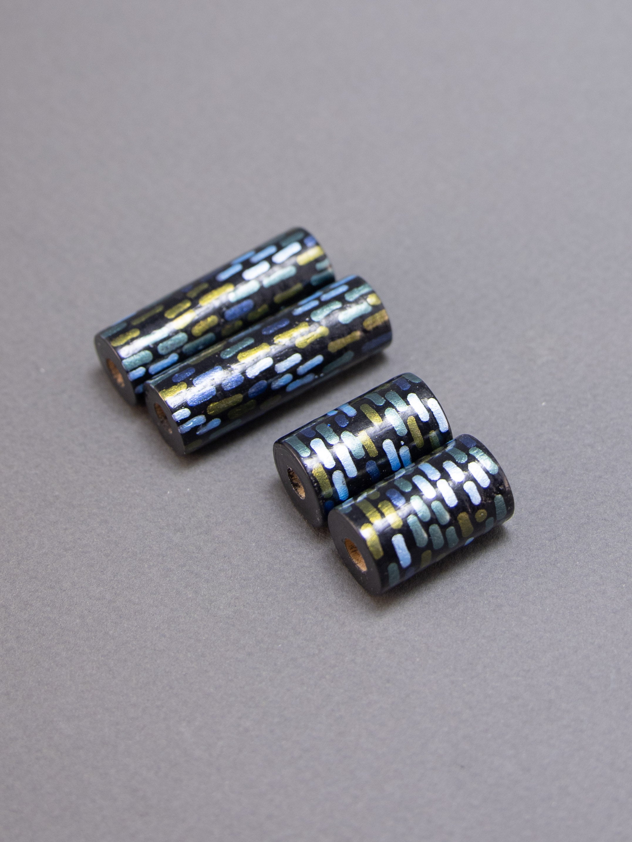 Amalfi Night Wooden Bead in Cylinder Shape