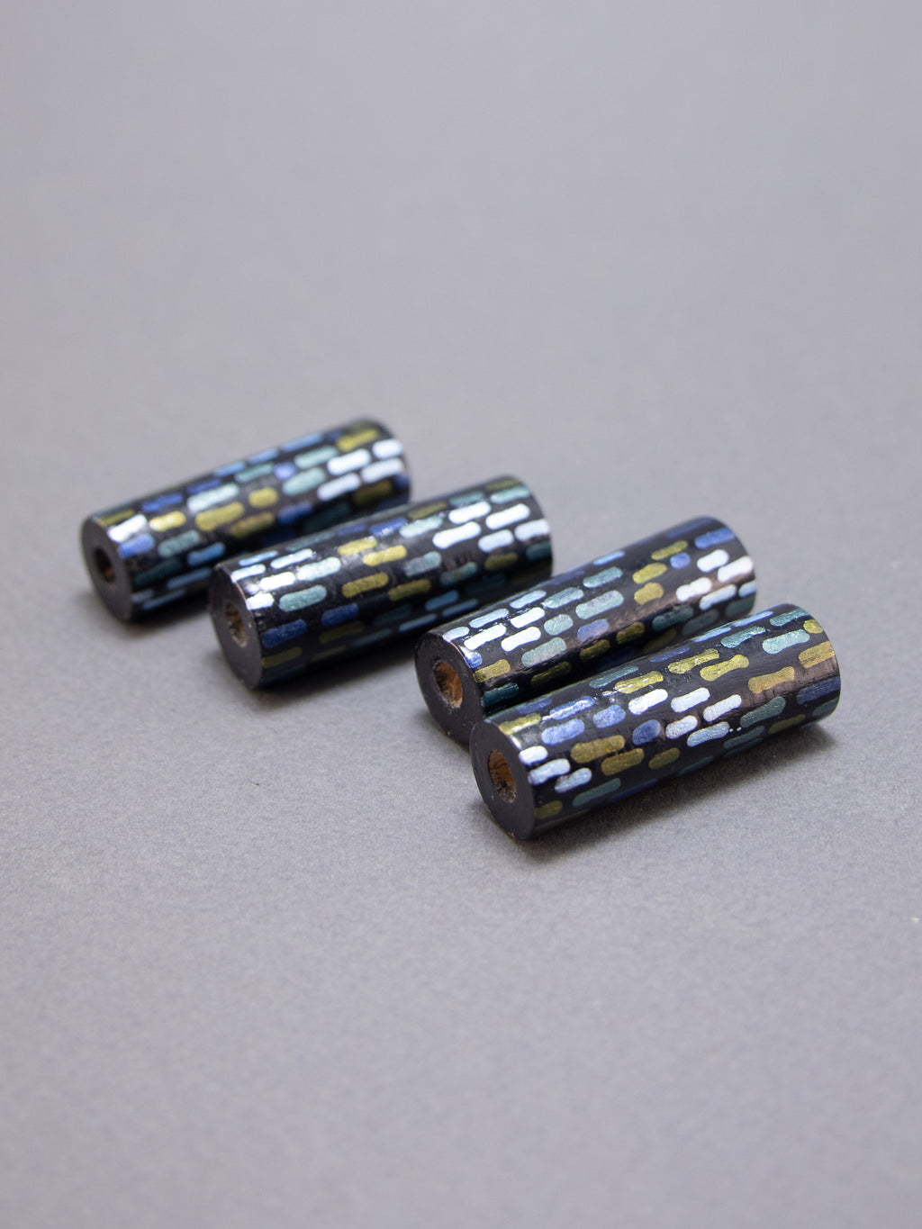 Amalfi Night Wooden Bead in Cylinder Shape