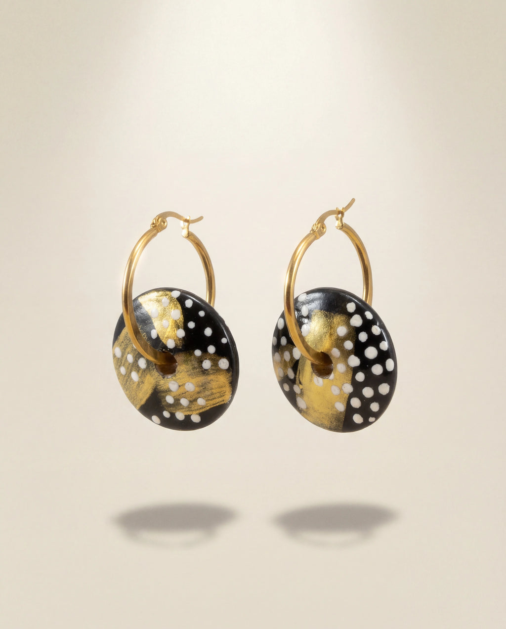 Black Cocktail Wooden Earrings
