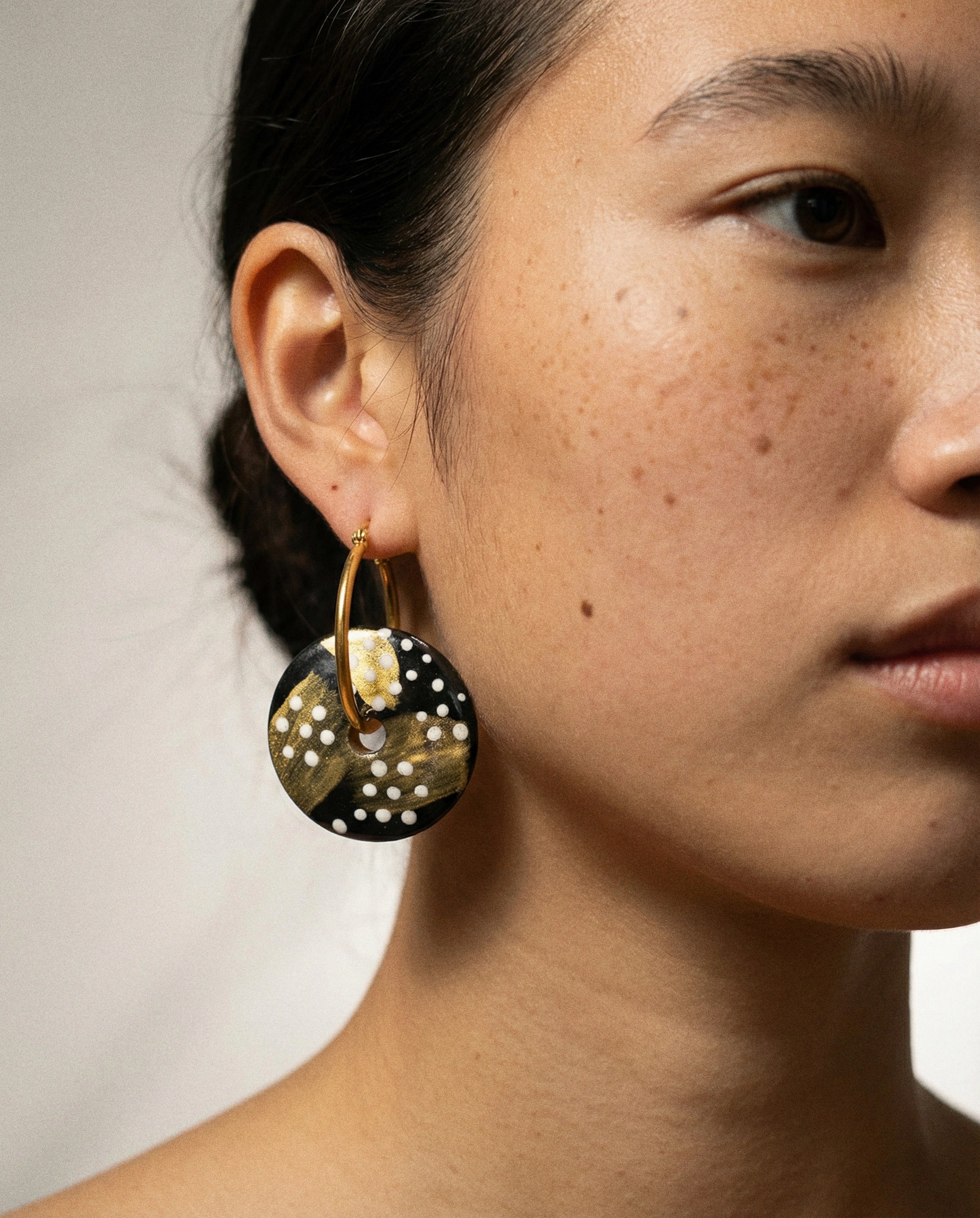 Black Cocktail Wooden Earrings