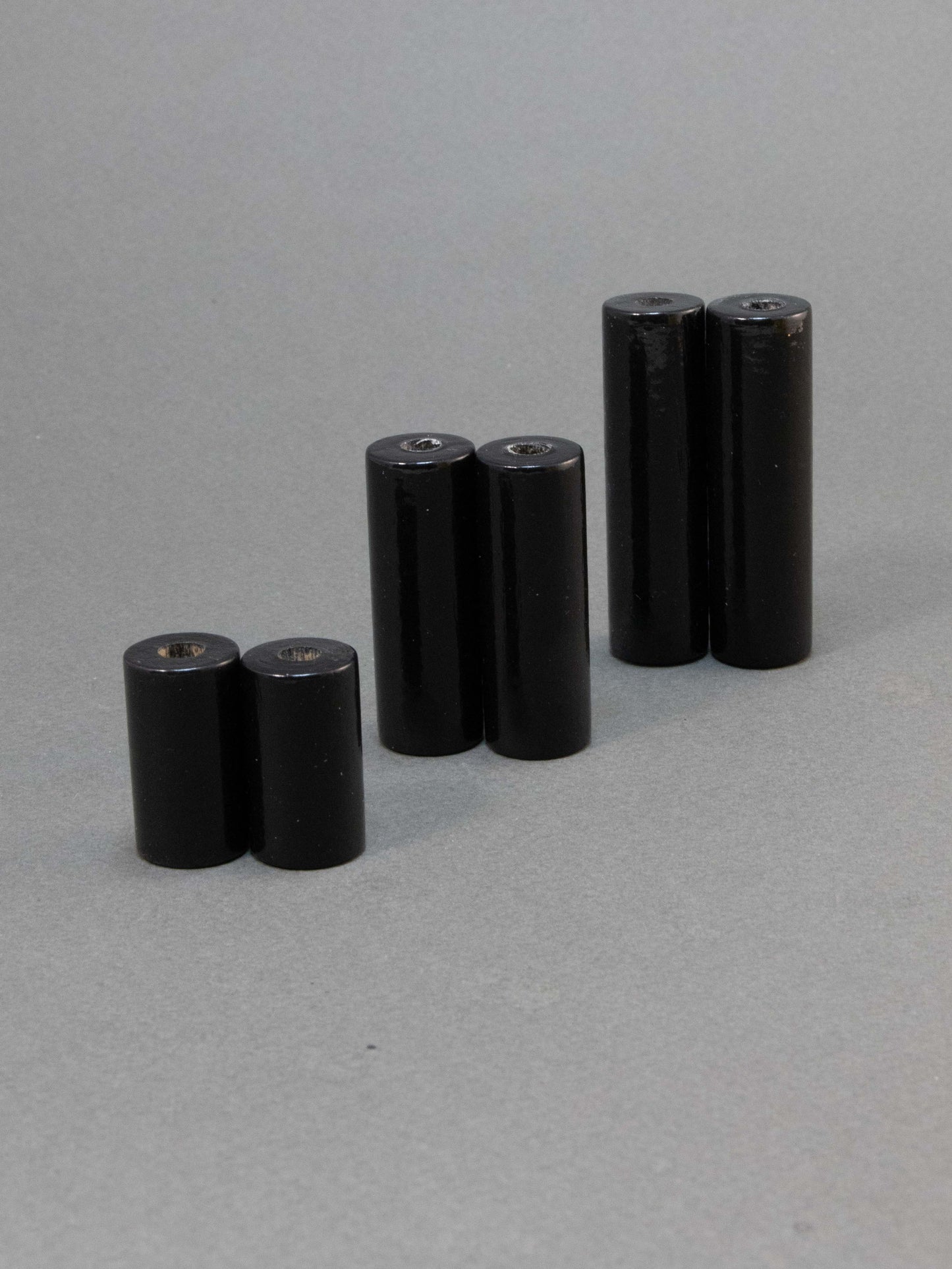 Black Cylinder Wooden Bead