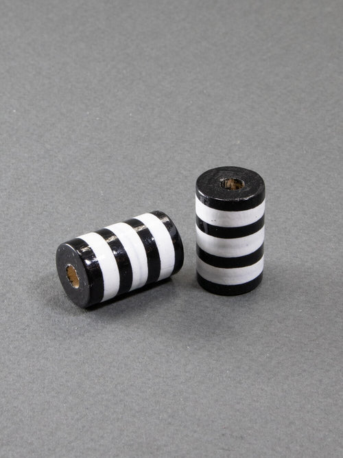 Black Cylinder Wooden Bead 9