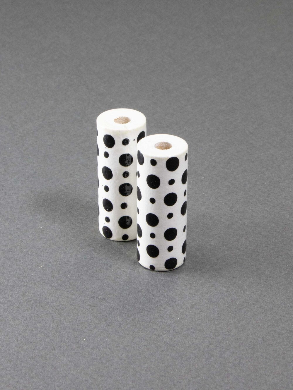 Black Cylinder Wooden Bead 15