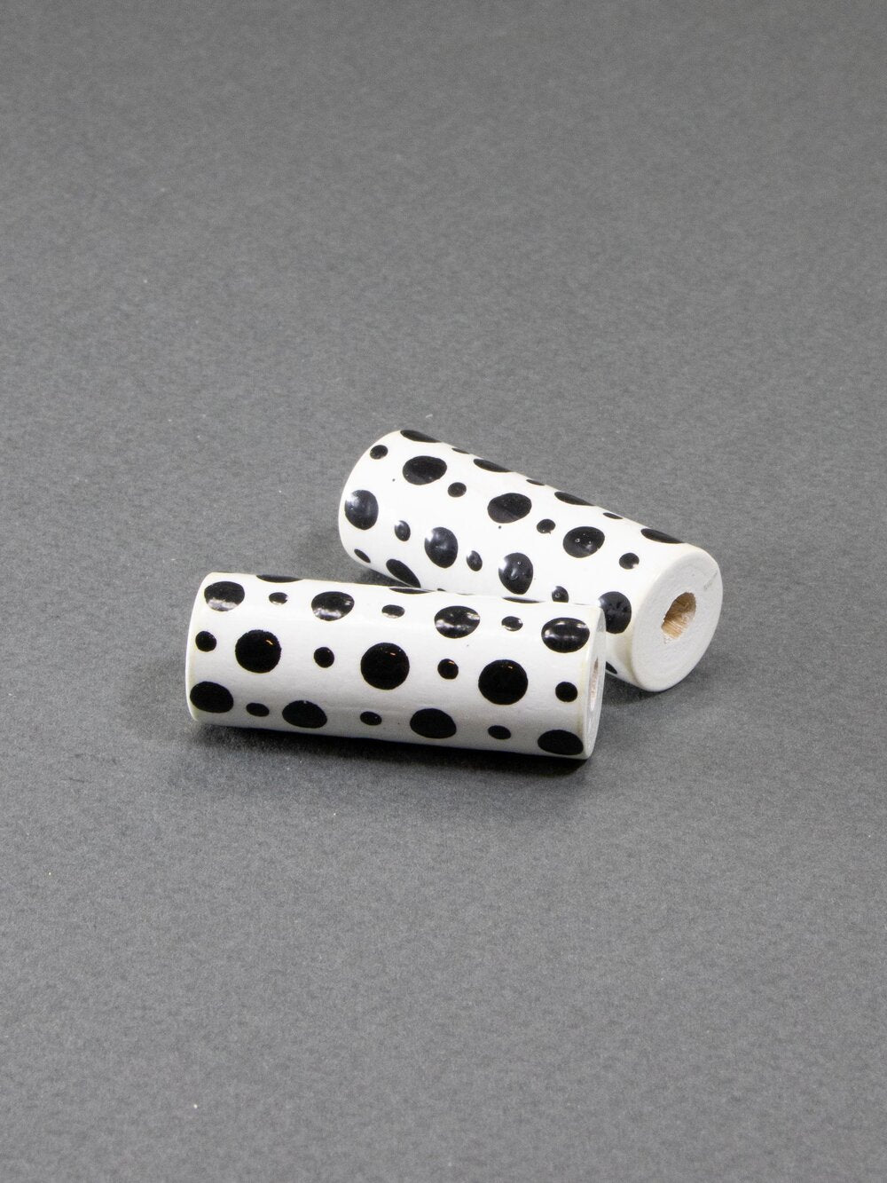 Black Cylinder Wooden Bead 15