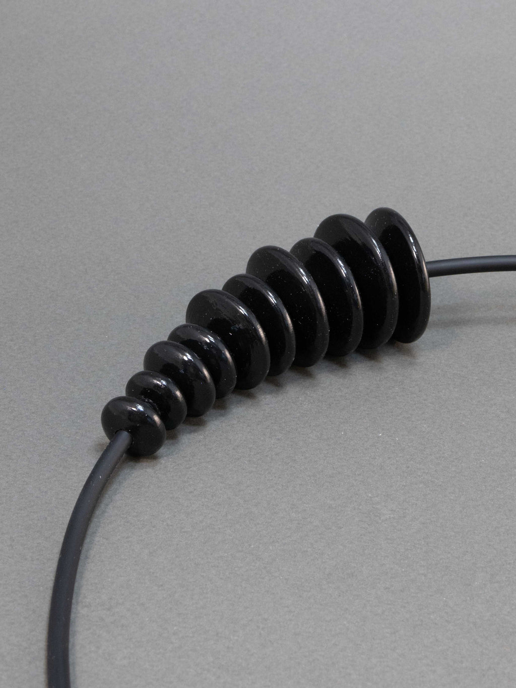 Black Flat Wooden Bead