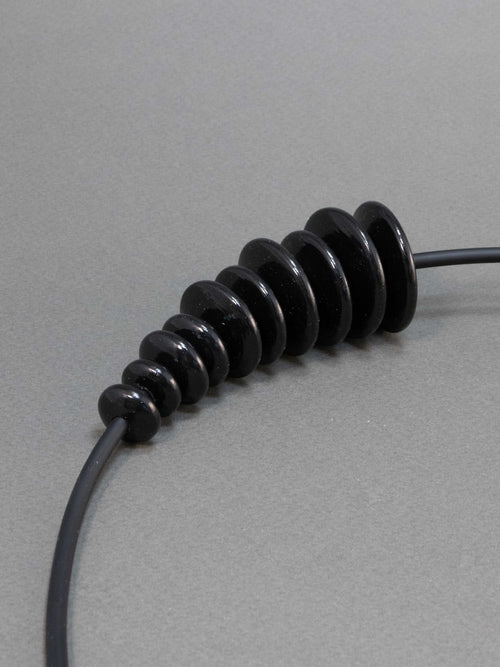 Black Flat Wooden Bead