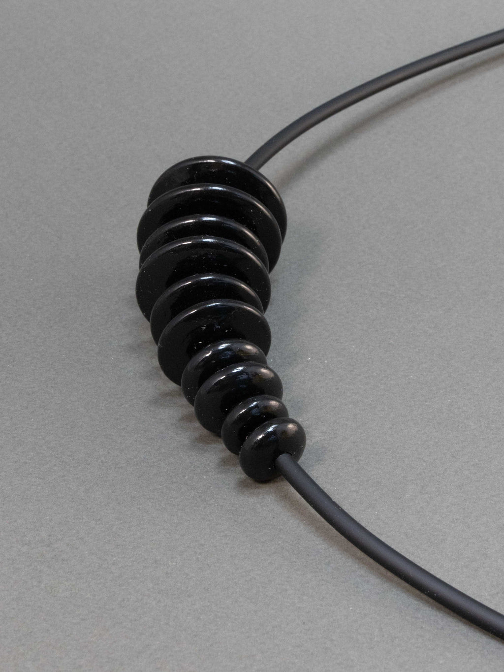 Black Flat Wooden Bead