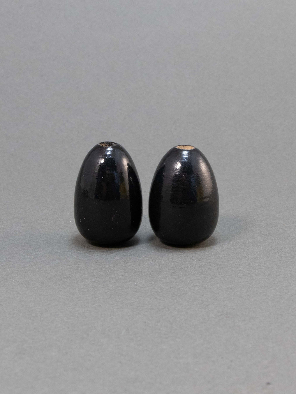 Black Wooden Bead in Drop Shape
