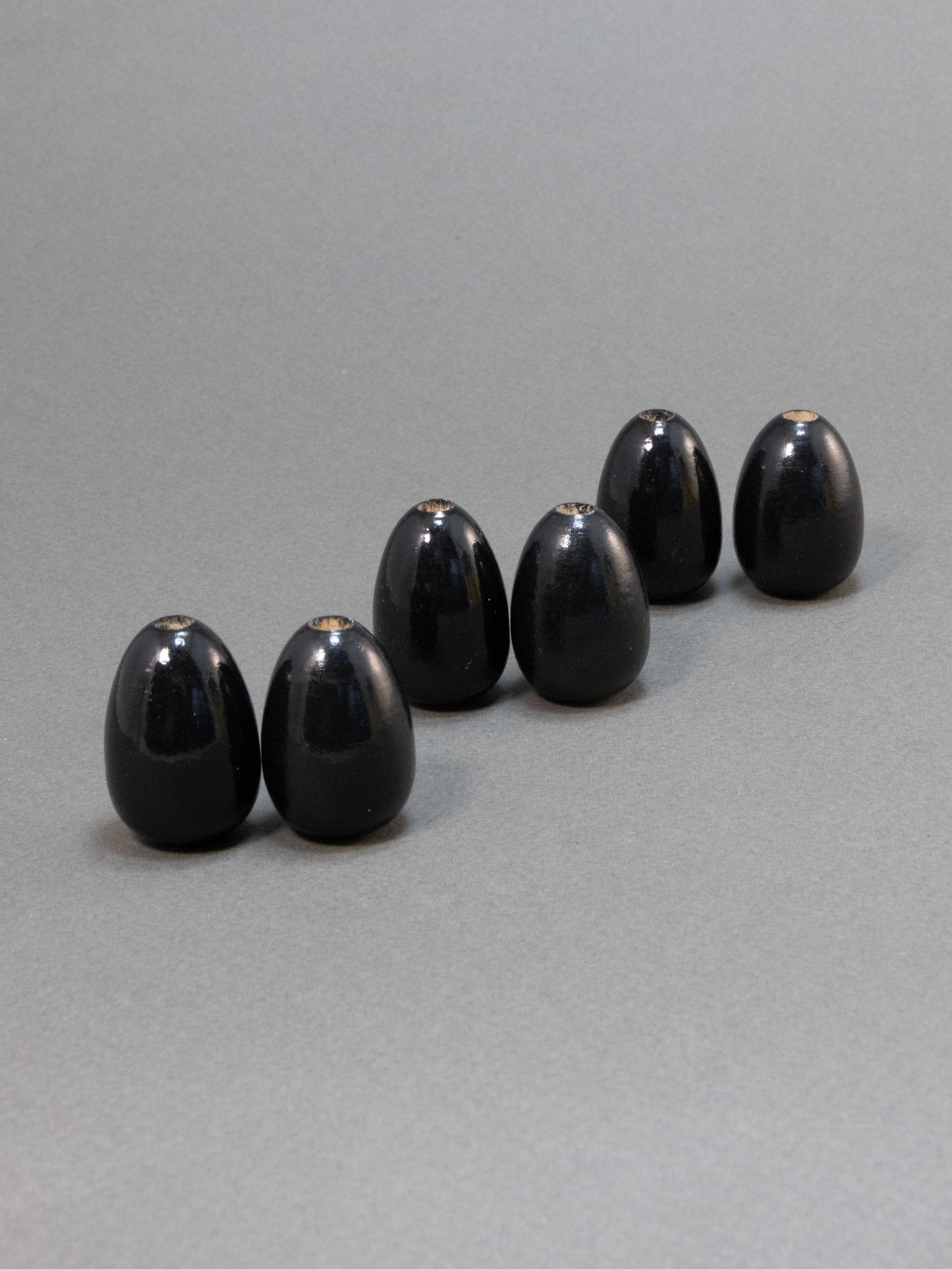 Black Wooden Bead in Drop Shape